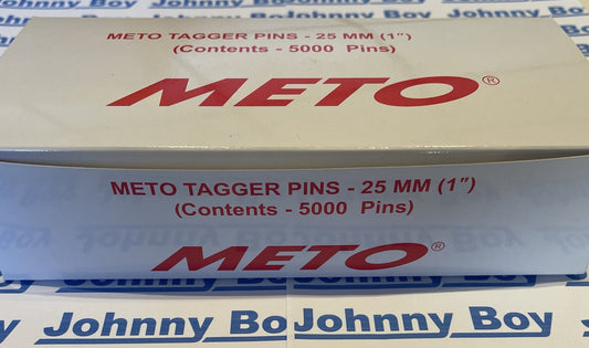 METO Tagger Pins Clothing Tag Tagging Gun 25mm WHITE 5000 pack Lables Ticket