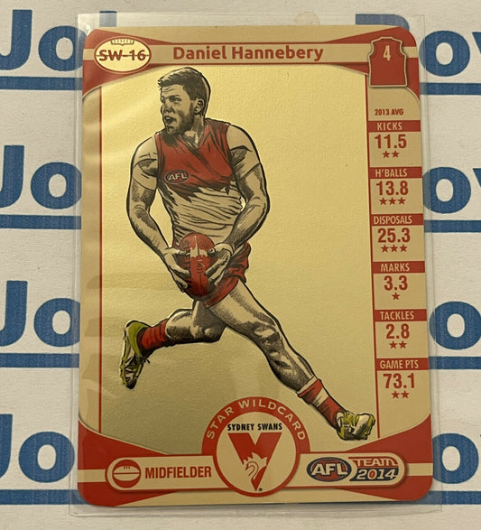 2014 Teamcoach Star Wildcard SW-16 Daniel Hannebery Sydney AFL Card Team Coach