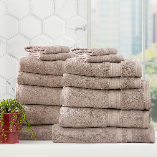 Renee Taylor Stella 650 GSM Super Soft Bamboo Cotton 14 Piece Pewter