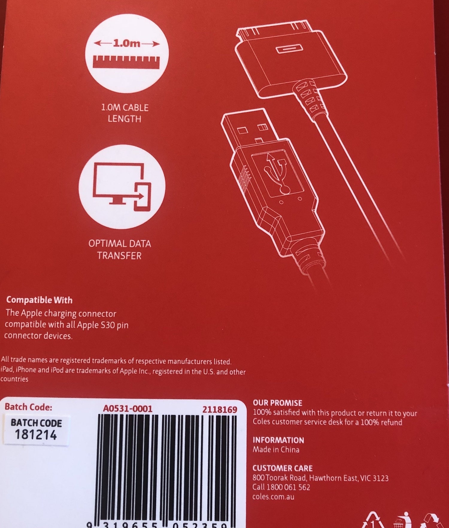 Charge & Sync Cable for Apple S30 Connection - JohnnyBoyAus