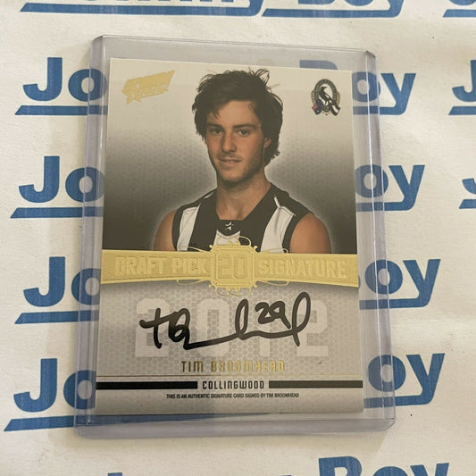 2013 AFL Select Prime Tim Broomhead Draft Pick Signature Collingwood DPS18 029