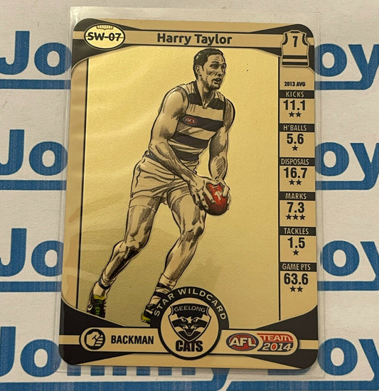 2014 Teamcoach Star Wildcard SW-07 Harry Taylor Geelong AFL Card Team Coach