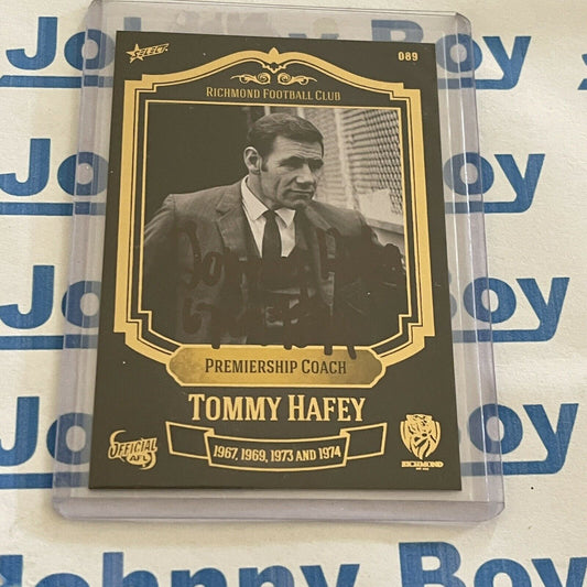 2013 Richmond Hall Of Fame Tommy Hafey Hand Signed Premiership Coach Card