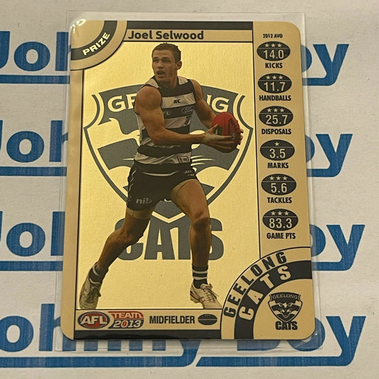 2013 Teamcoach Prize Card Joel Selwood Geelong Cats Rare AFL Team Coach