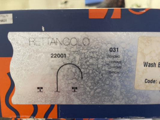 Gessi Rettangolo P Chrome 3pce Set Wash Basin Mixer Round Spout 250mm Tap 22001