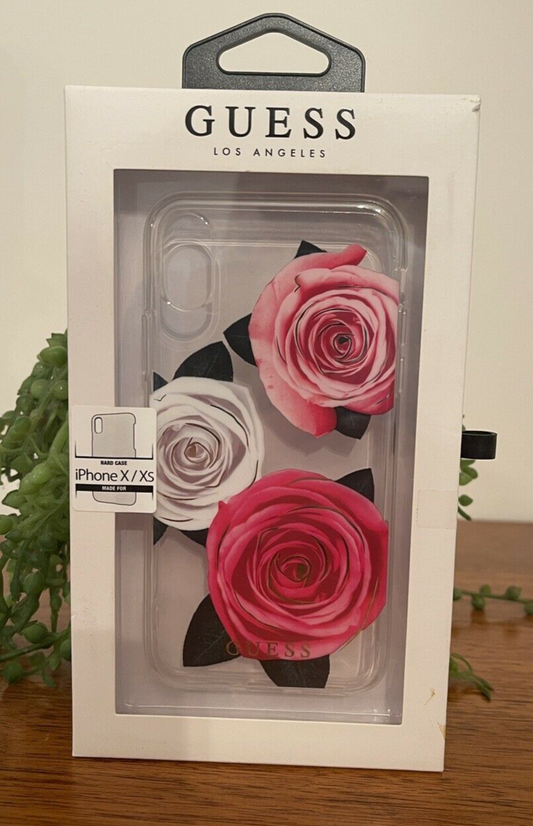 For iPhone X / XS Guess Los Angeles Flower Clear Mobile Phone Case Cover