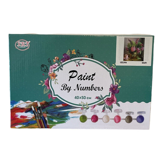 Paint By Numbers Kit Flowers In Vase & Teacup Adults Kids Gift Toy Painting