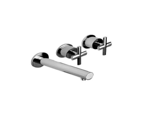 Gessi Ovale Wall Mounted Basin Mixer Set Bath SET Chrome Taps On 1 Side 23288