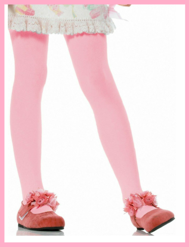 Girls Tights Costume Halloween Pantyhose Hosiery Stockings Pink Size 4 - 6 years