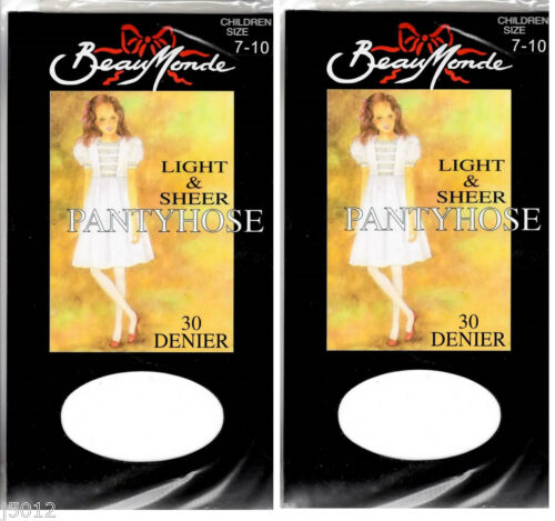 2 x Pairs Size 7-10 FLOWER GIRL PANTYHOSE TIGHTS STOCKING IVORY/CREAM BALLET NEW