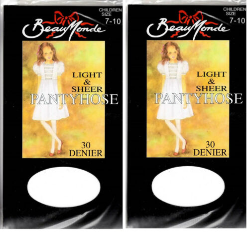 2 x Pairs Size 7-10 FLOWER GIRL PANTYHOSE TIGHTS STOCKING IVORY/CREAM BALLET NEW