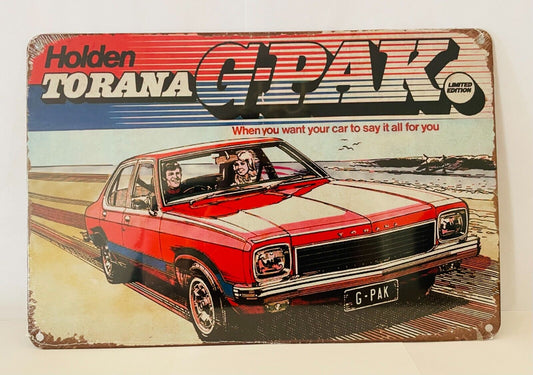 HOLDEN TORANA G-PAK Ltd Ed Red  Car Vintage Style Tin Metal Sign Garage Man Cave