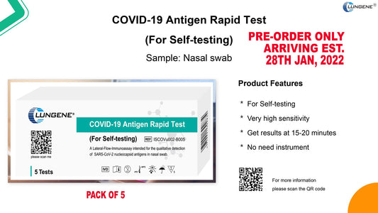 COVID-19 Antigen Test Kit Set of 5 Nasal TGA Approved