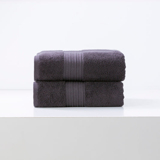 Renee Taylor Brentwood 650 GSM Low Twist 2 Pack Bath Sheet Carbon