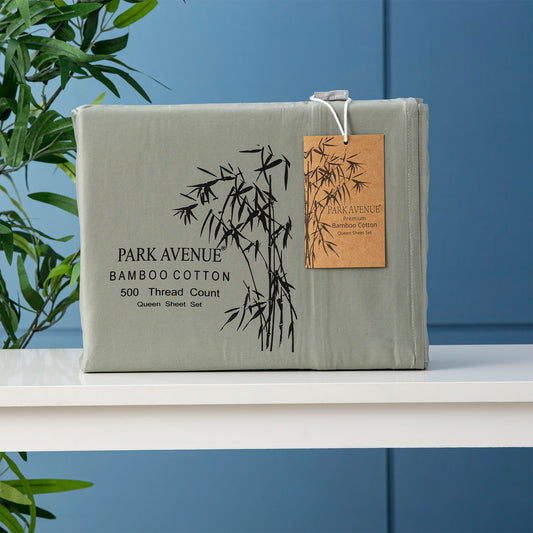 Single Park Avenue 500 Thread Count Bamboo Cotton Sheet Set Jade