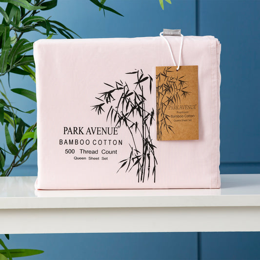 Double Park Avenue 500 Thread Count Bamboo Cotton Sheet Set Peach
