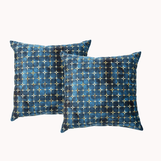 Renee Taylor Poly Velvet Printed Cushion filled 50 x 50 Cms  Cubic- Twin Pack