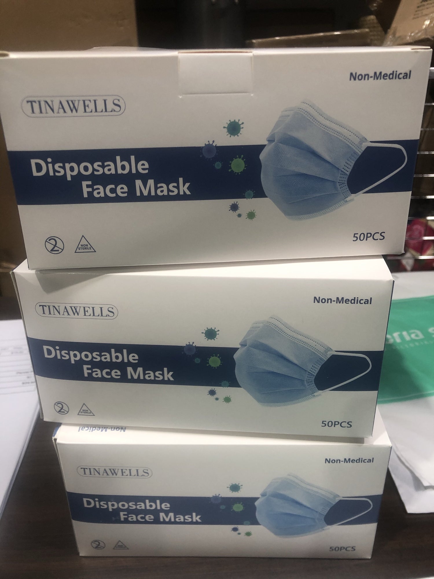 100 x Face Masks Disposable 3 Ply Elastic Type - JohnnyBoyAus