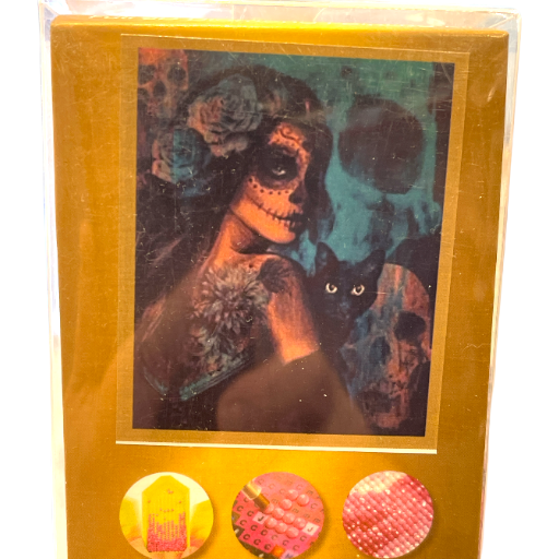 Gothic Lady With Black Cat Diamond Painting Art Kit Set 30 x 40 Full Drill Round 5D