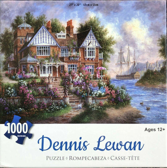 Jigsaw Puzzle 1000 Pieces 69 x 51cm Riverview House River Landscape Dennis Lewan