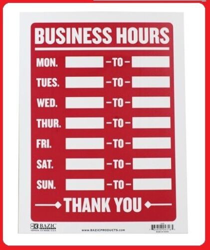 Business Hours Sign Cafe Restaurant Shop Window Open Close Hours Plastic Sign